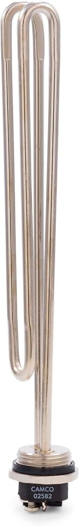 Camco 02583 4500W 240V Screw-in Foldback Water Heater Element-Low Watt Density, Silver