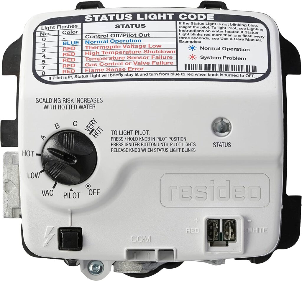 Resideo WT8840B1000 Water Heater Gas Control Valve, NAT 160 Degree F 1 Cavity