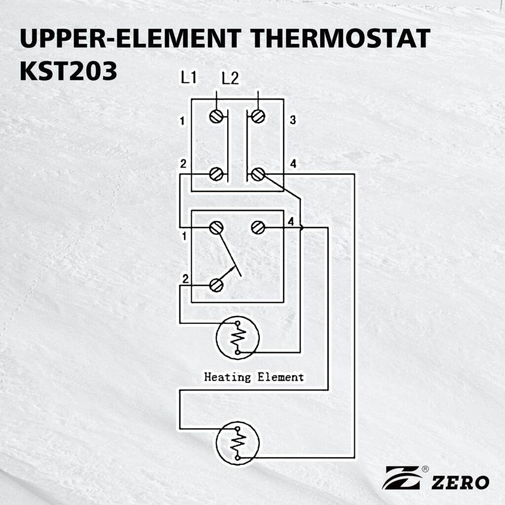 Zero KST203 Water Heater Thermostat,Upper Thermostat,UL certification,Black